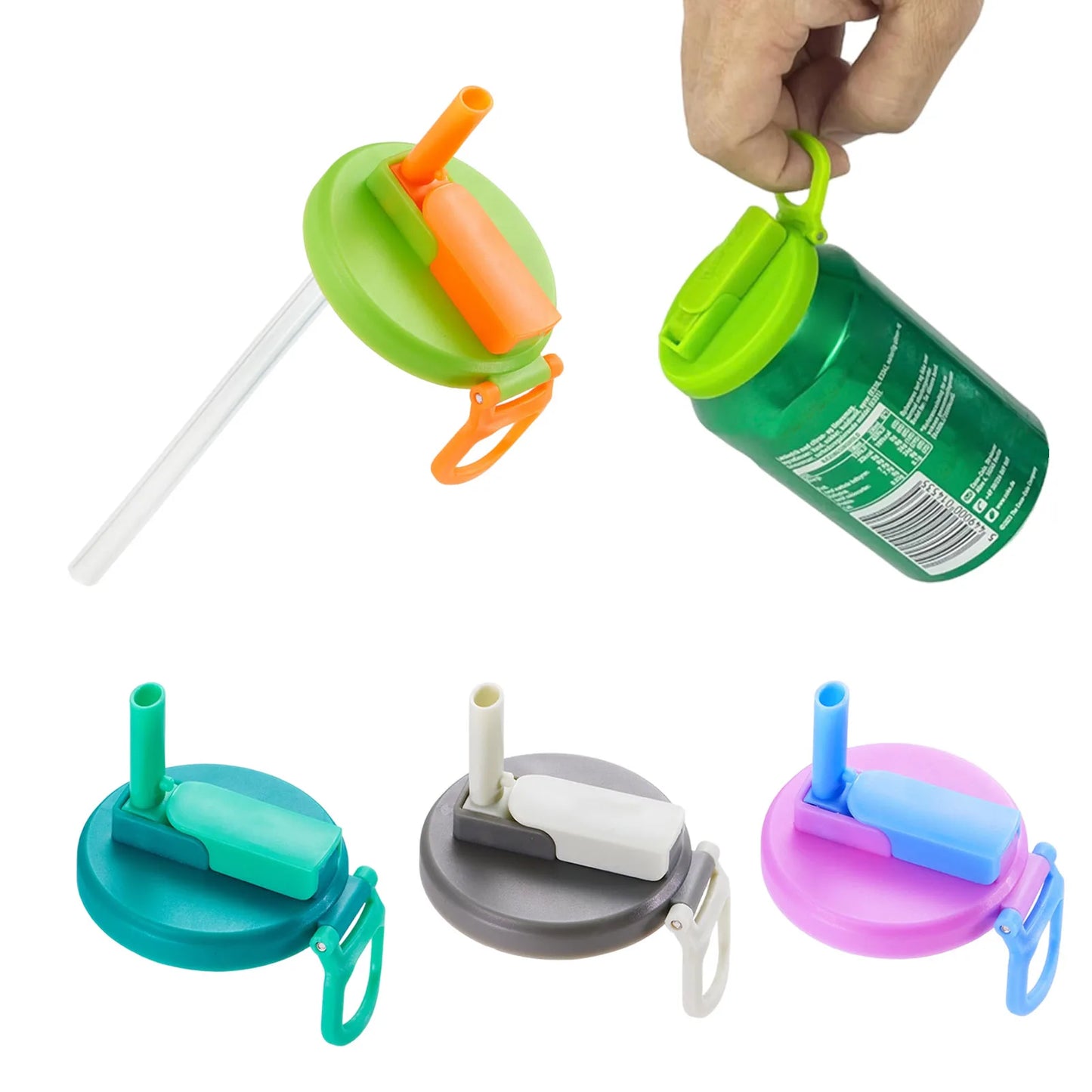 Leakproof Silicone Can Covers with Straws